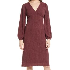 Midi dress plissé empire waist